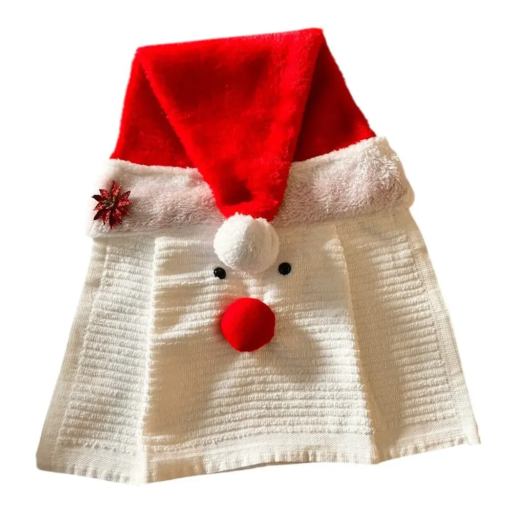 16 X 16 Santa Claus Hanging Hand Towel Decorative Christmas Kitchen Handmade
